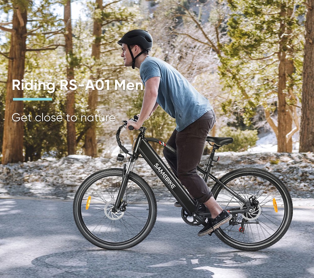 SAMEBIKE RS-A01 Men Electric Bike  500W Motor  36V 15Ah Battery  26 inch Tire  35km/h Max Speed  80km Range  Mechanical Disc Br