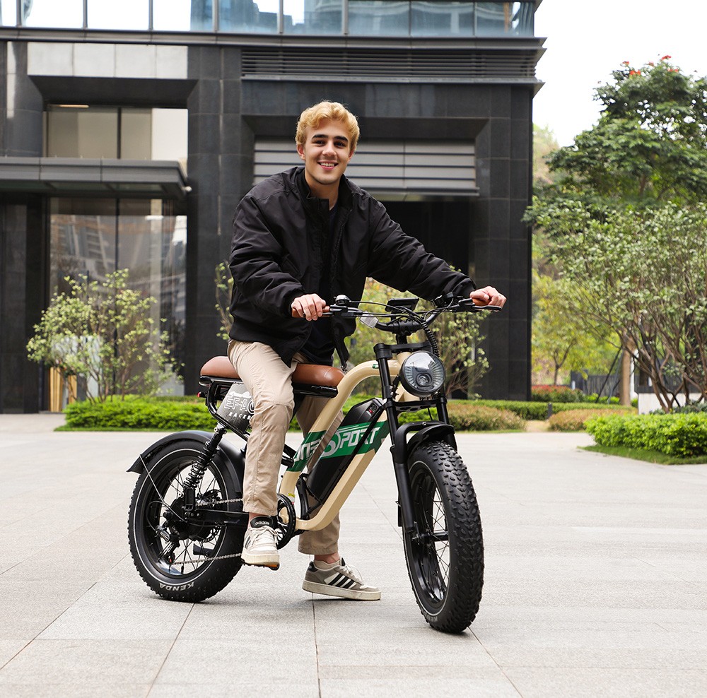 ONESPORT W66 Electric Bike  500W Motor  48V 13 5Ah Battery  20*4 0 inch Tire  25km/h Max Speed  100km Range  Front 