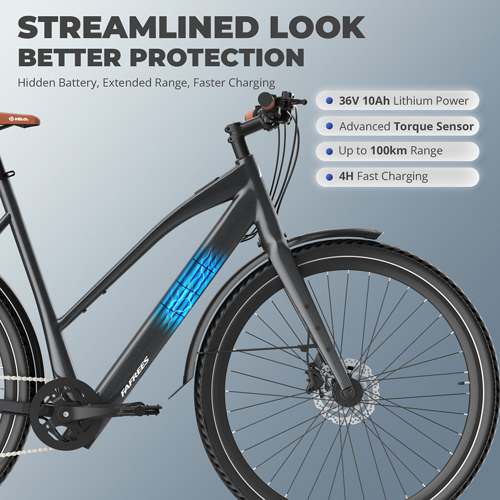 Fafrees F700W Electric Bike  250W Motor  36V 10Ah Battery  700*42C Tires  25km/h Max Speed  100km Max Range  Hydraulic Disc Bra