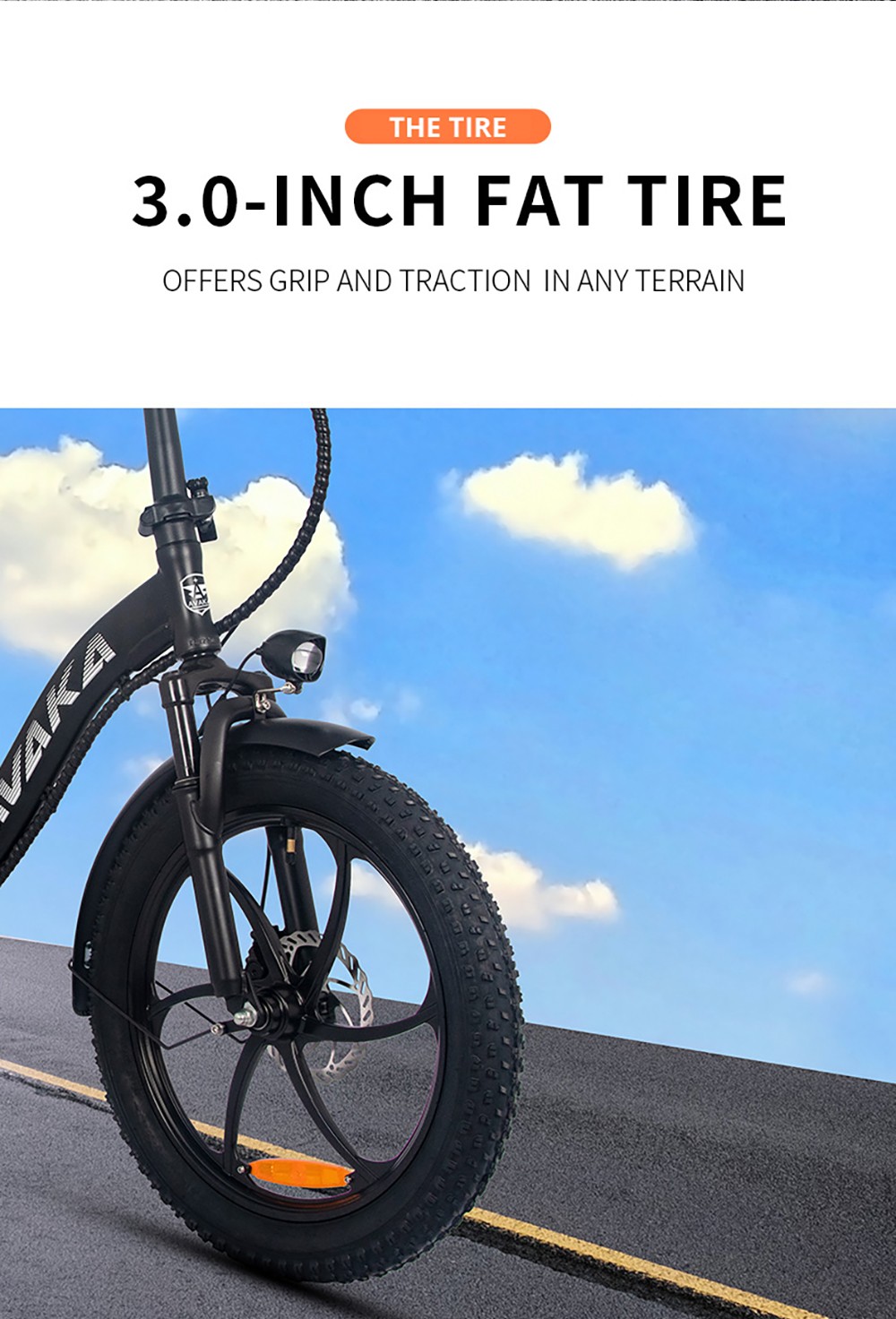 AVAKA BZ20 PLUS Electric Bike Foldable 20*3 0 Inch Fat Tires 500W Brushless Motor 25Km/h Max Speed 48V 18 2Ah Battery 100Km Ran