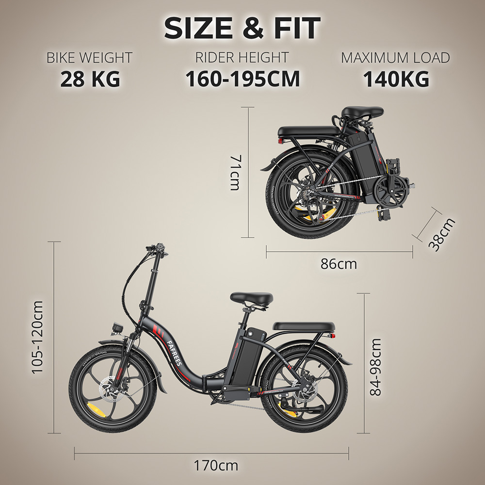 Fafrees F20 Folding Electric Bike 250W Motor 36V 20Ah Battery 20*3 0 inch Tires 25km/h Max Speed 90km Max Range Disc Bra