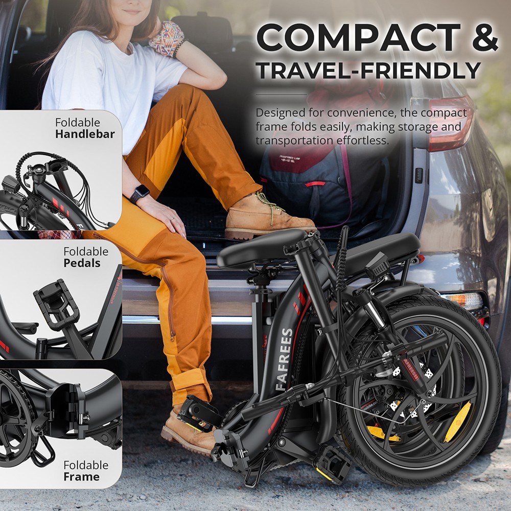 Fafrees F20 Folding Electric Bike 250W Motor 36V 20Ah Battery 20*3 0 inch Tires 25km/h Max Speed 90km Max Range Disc Bra