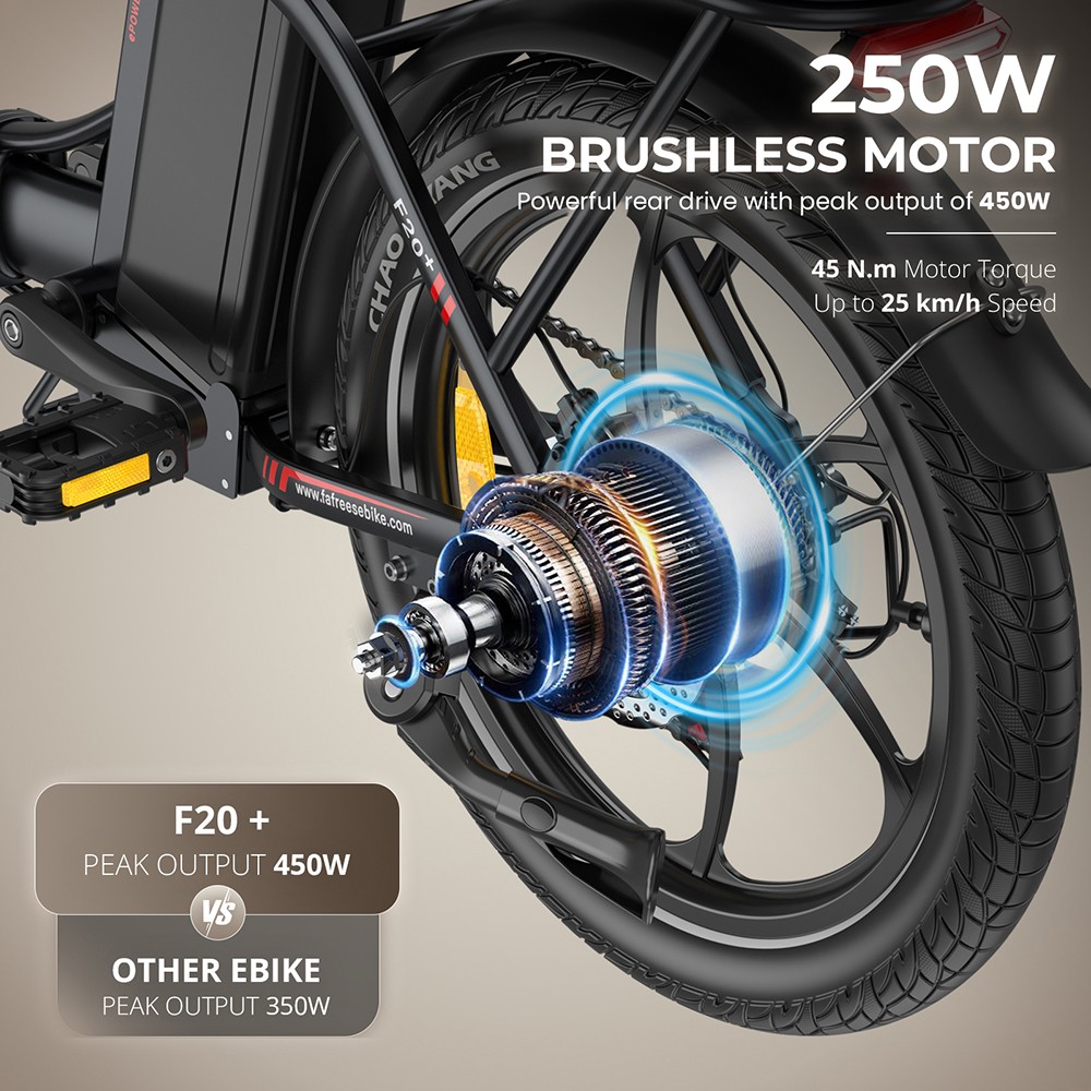 Fafrees F20  Folding Electric Bike  250W Motor  36V 20Ah Battery  20*3 0 inch Tires  25km/h Max Speed  90km Max Range  Disc Bra