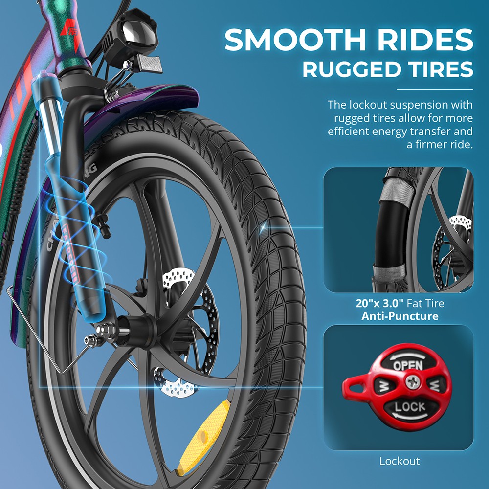 Fafrees F20 Pro Folding Electric Bike 250W Motor 36V 22 5Ah Battery 20*3 0 inch Tires 25km/h Max Speed 100km Max Range D