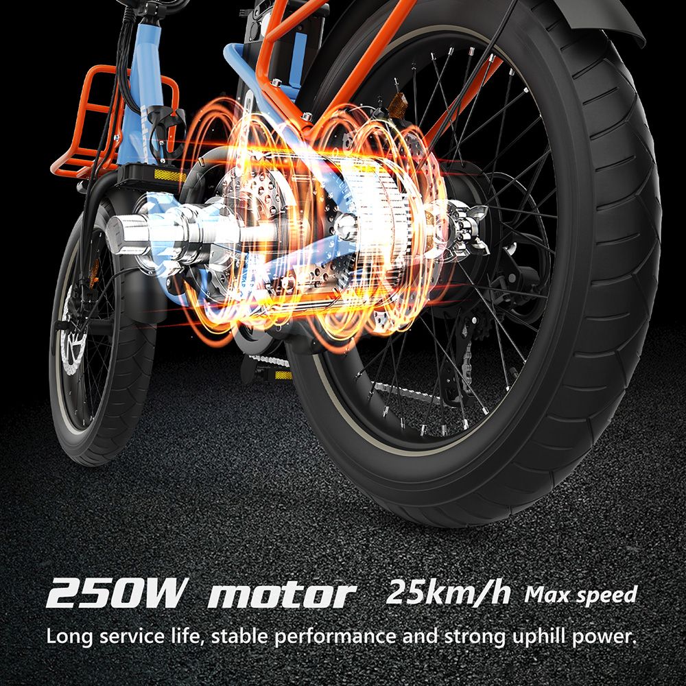 Hidoes C6 Electric Bike  250W Motor  36V 13Ah Battery  20*3 inch Tires  25km/h Max Speed  35km Range  Front 