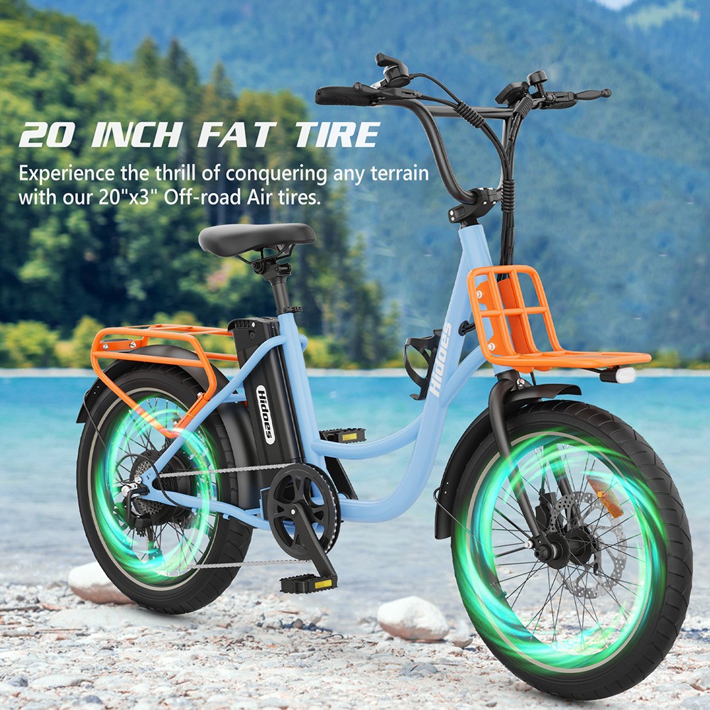 Hidoes C6 Electric Bike  250W Motor  36V 13Ah Battery  20*3 inch Tires  25km/h Max Speed  35km Range  Front 