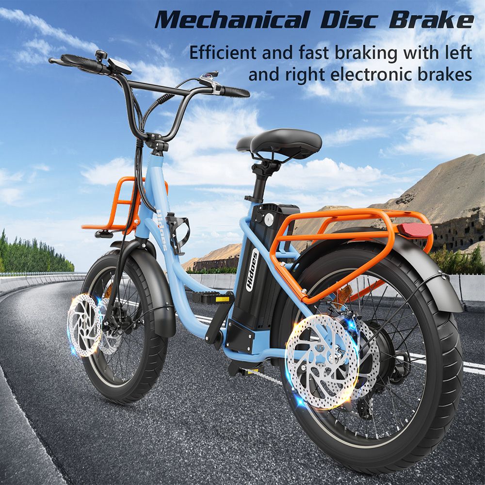 Hidoes C6 Electric Bike  250W Motor  36V 13Ah Battery  20*3 inch Tires  25km/h Max Speed  35km Range  Front 