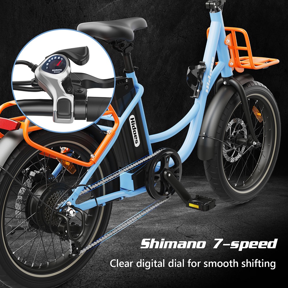 Hidoes C6 Electric Bike  250W Motor  36V 13Ah Battery  20*3 inch Tires  25km/h Max Speed  35km Range  Front 