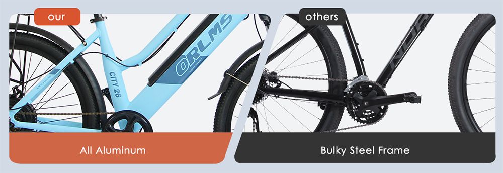 Orlms City 26 Electric Bike  500W Motor  48V 15Ah Battery  26*1 75 inch Tires  45km/h Max Speed  55km Max Range  Mechanical Dis