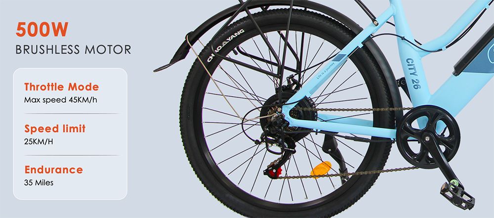 Orlms City 26 Electric Bike 500W Motor 48V 15Ah Battery 26*1 75 inch Tires 45km/h Max Speed 55km Max Range Mechanical Dis