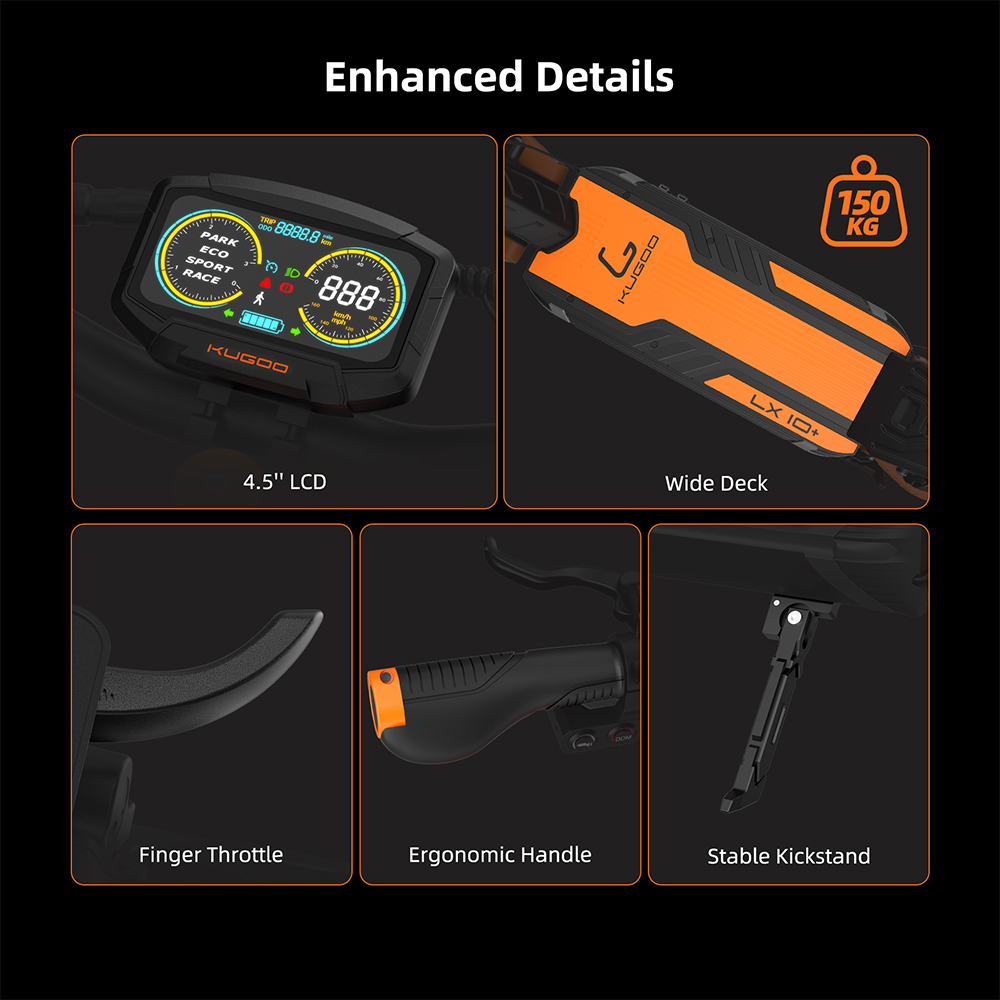 Kugoo LX10 E-Scooter with Superior Comfort and All-Terrain Stability