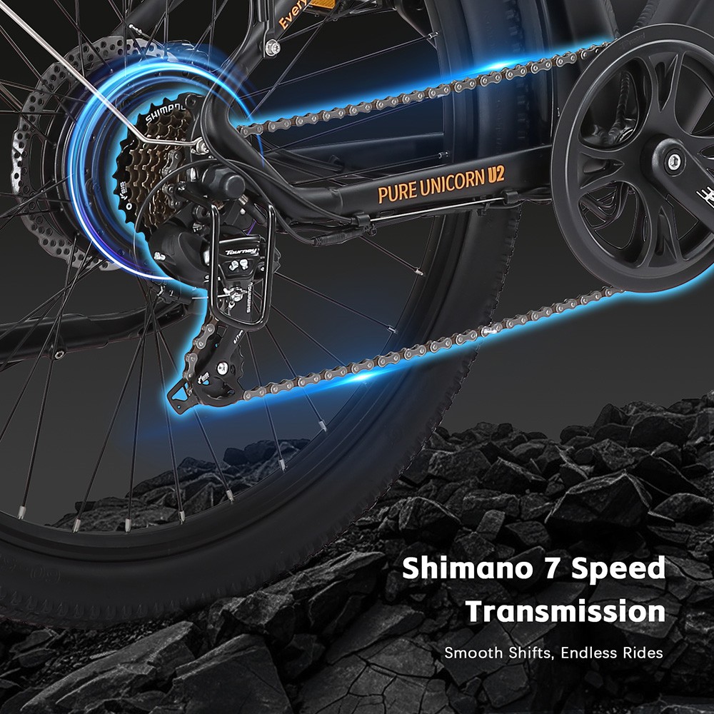 PURE UNICORN U2 Electric Bike  750W Motor  48V 12 8Ah Battery  27 5 inch Tires  45km/h Max Speed  60km Range  Mechanical Disc B