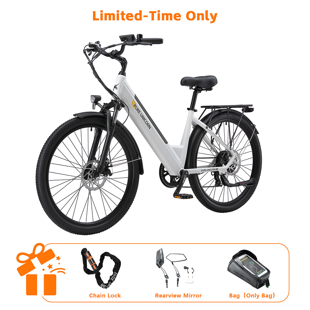PURE UNICORN U2 Electric Bike 750W Motor 48V 12 8Ah Battery 27 5 inch Tires 45km/h Max Speed 60km Range Mechanical Disc B