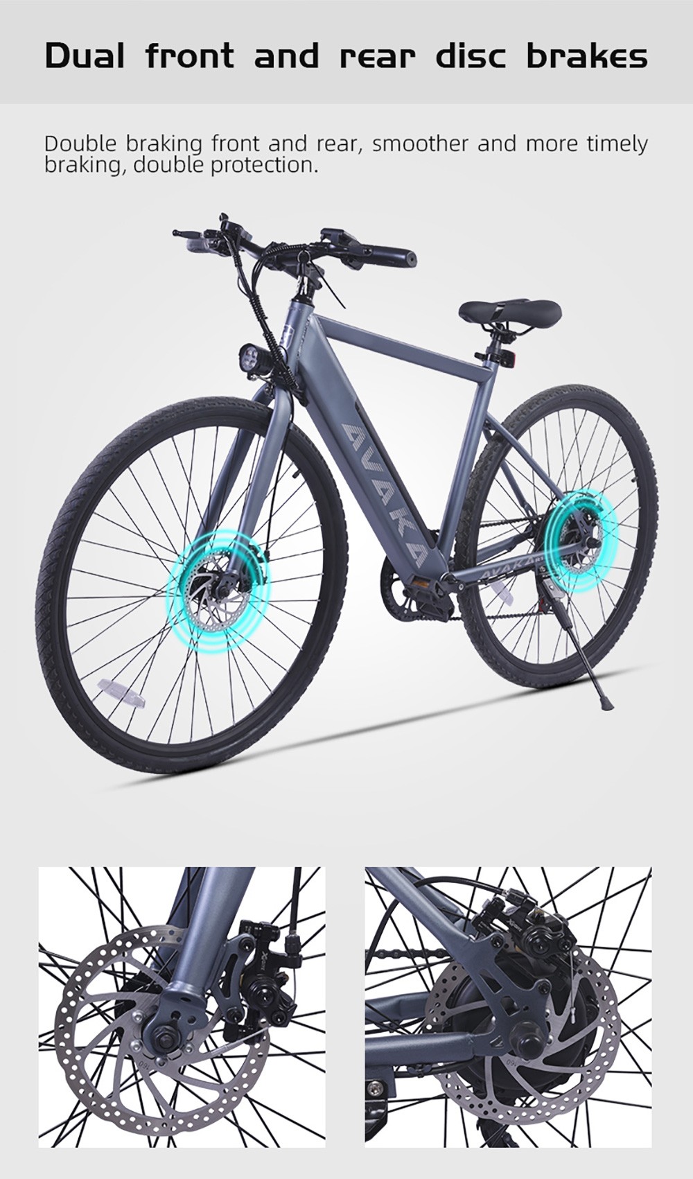 AVAKA R1 Electric Bike  250W Motor  36V 7 8Ah Battery  700C Tires  32km/h Max Speed  45km Max Range  Mechanical Disc Brake  Shi