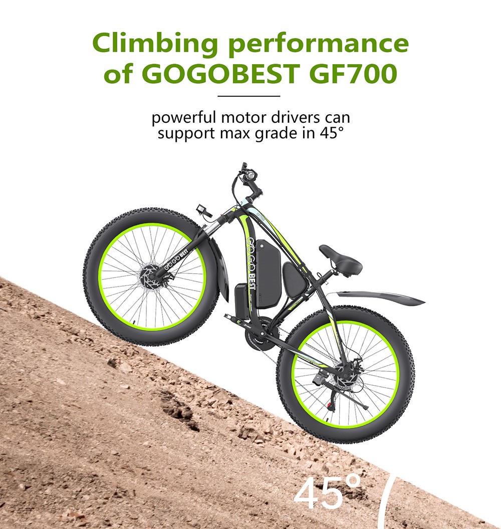 GOGOBEST GF700 Electric Bike 2*500W Dual Motor 48V 18 2Ah Battery 26*4 0 inch Tires 25km/h Max Speed 70km Max Range Mecha
