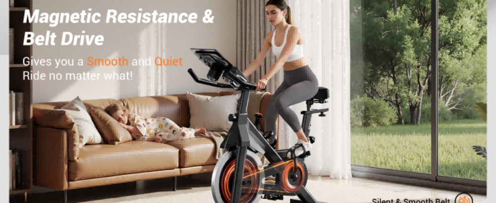 ROBORE SEB20 Stationary Exercise Bike 136kg Capacity Silent Belt Drive Comfort Seat