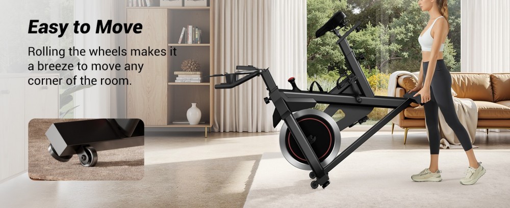 ROBORE SEB20 Stationary Exercise Bike 136kg Capacity Silent Belt Drive Comfort Seat