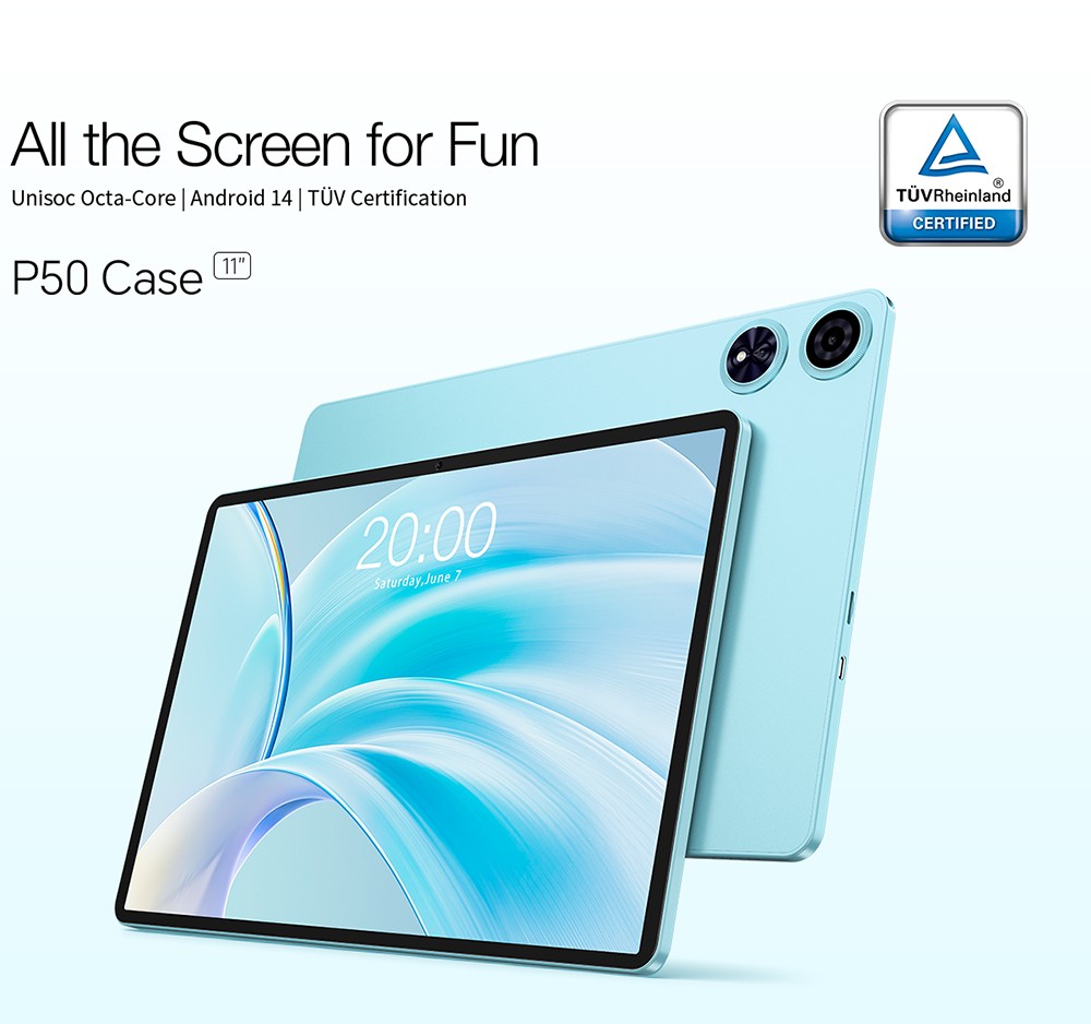 Teclast P50 Case Android 14 tablet 11 inch 1280*800 Touchscreen UNISOC T606 Octa-Core 1 6GHz 4GB 8GB Expansion RAM 128GB ROM