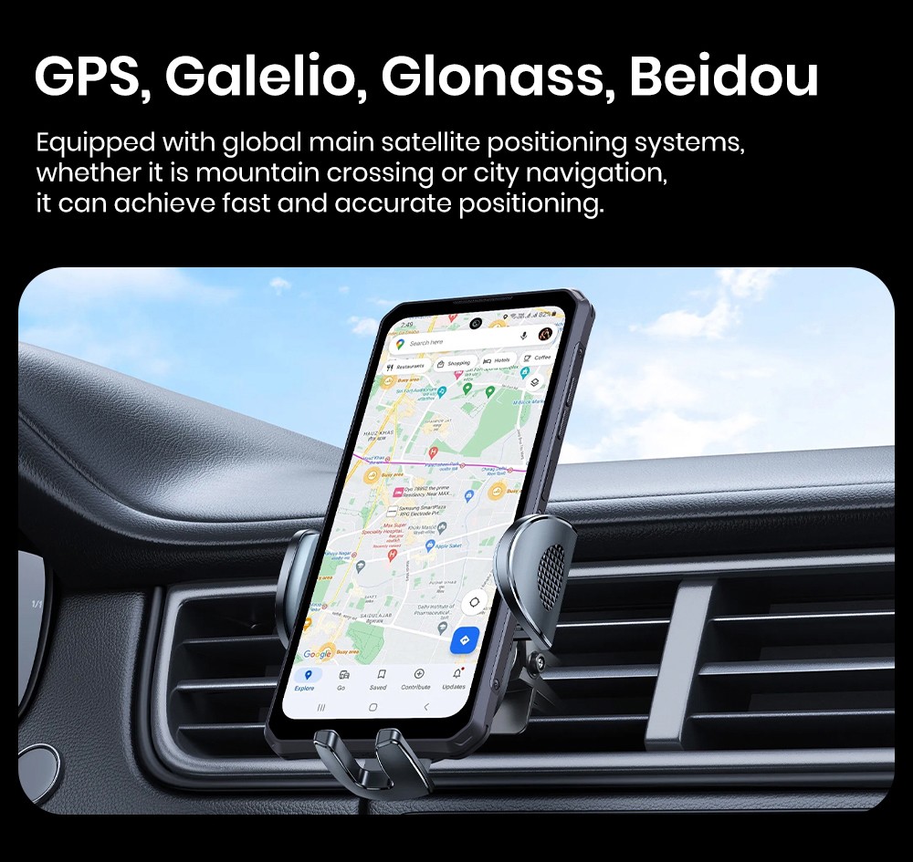 FOSSiBOT F114 Rugged Phone 6 67-inch 4GB 128GB Android 15 50MP Camera 5000mAh Battery IP68/IP69K NFC/Face ID/GPS Black