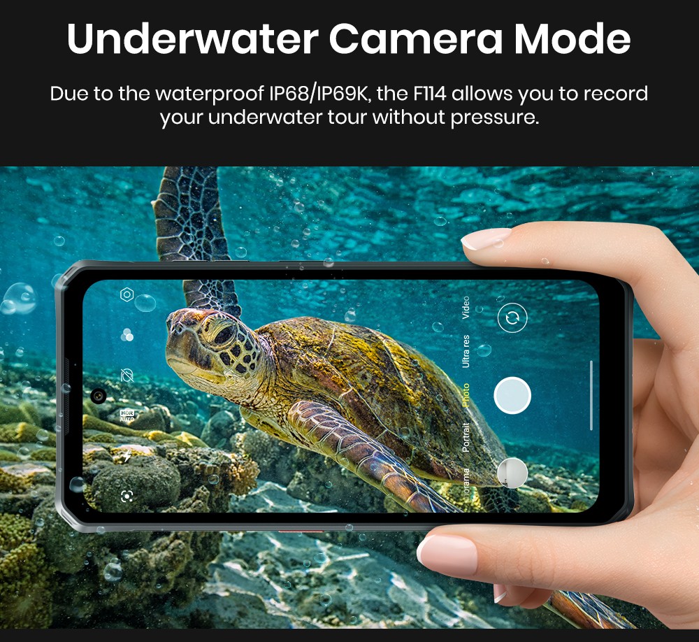 FOSSiBOT F114 Rugged Phone 6 67-inch 4GB 128GB Android 15 50MP Camera 5000mAh Battery IP68/IP69K NFC/Face ID/GPS Black