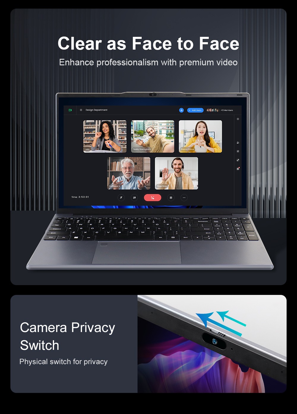 Ninkear N15 Air Laptop  15 6 inch 1920x1080 IPS Screen  Intel N150 4 Core Max 3 6GHz  16GB RAM 512GB SSD  2 4/5GHz WiFi Bluetoo