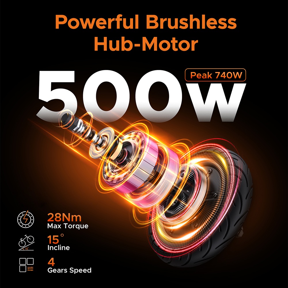 ENGWE Y400 Electric Scooter  500W Motor  48V 13 5Ah Battery  10 inch Tires  45km/h Max Speed  50km Range  Mechanical Disc Brake