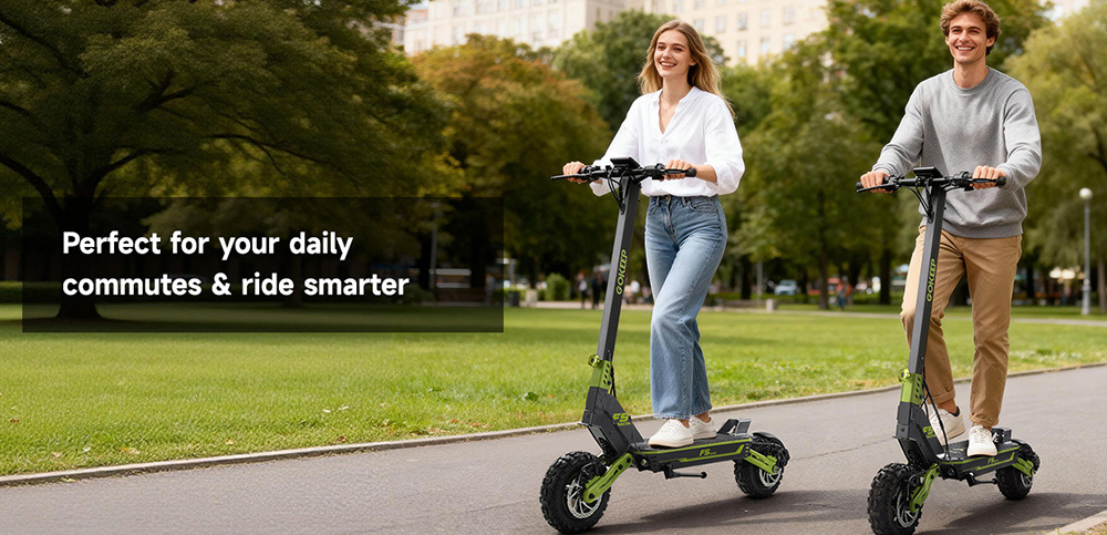 GOKEEP F5 Electric Scooter  1000W Motor  52V 20Ah Battery  11 inch Tires  55km/h Max Speed  80km Max Range  Front 