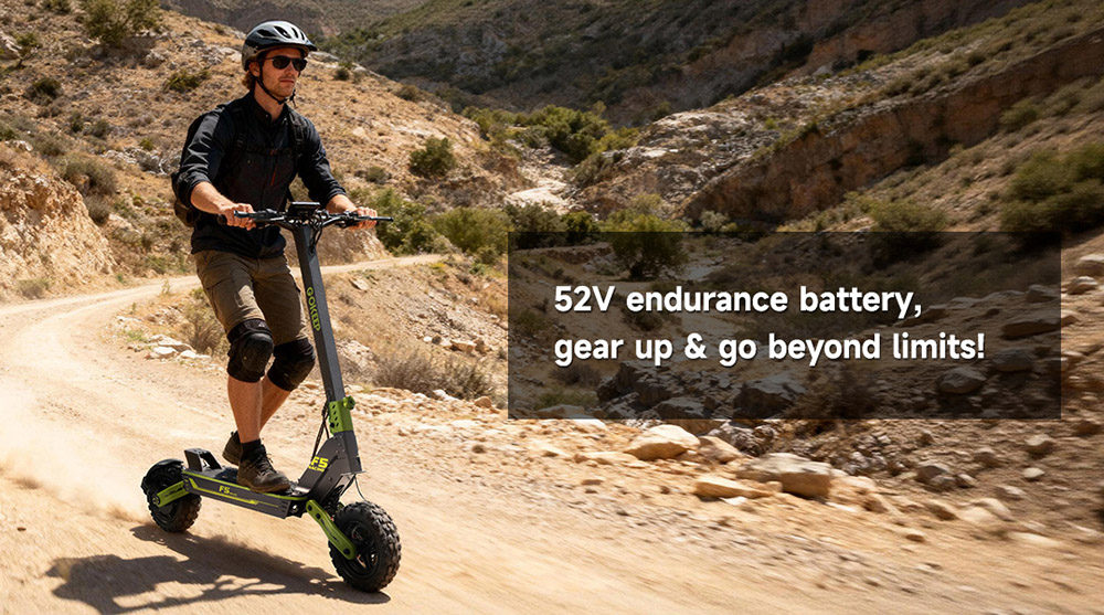 GOKEEP F5 Electric Scooter  1000W Motor  52V 20Ah Battery  11 inch Tires  55km/h Max Speed  80km Max Range  Front 