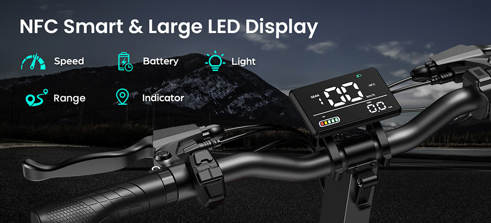 GOKEEP F5 Electric Scooter  1000W Motor  52V 20Ah Battery  11 inch Tires  55km/h Max Speed  80km Max Range  Front 