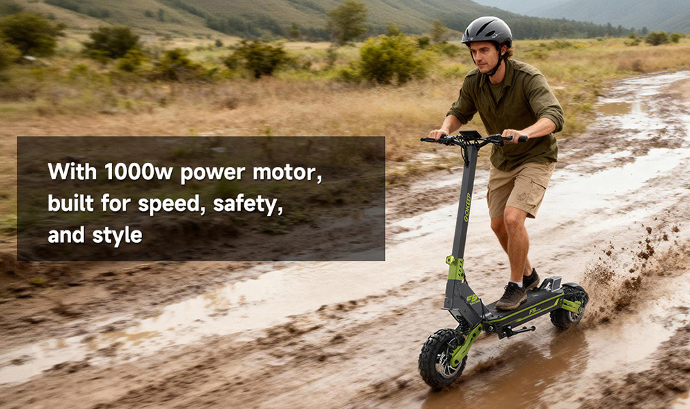 GOKEEP F5 Electric Scooter  1000W Motor  52V 20Ah Battery  11 inch Tires  55km/h Max Speed  80km Max Range  Front 