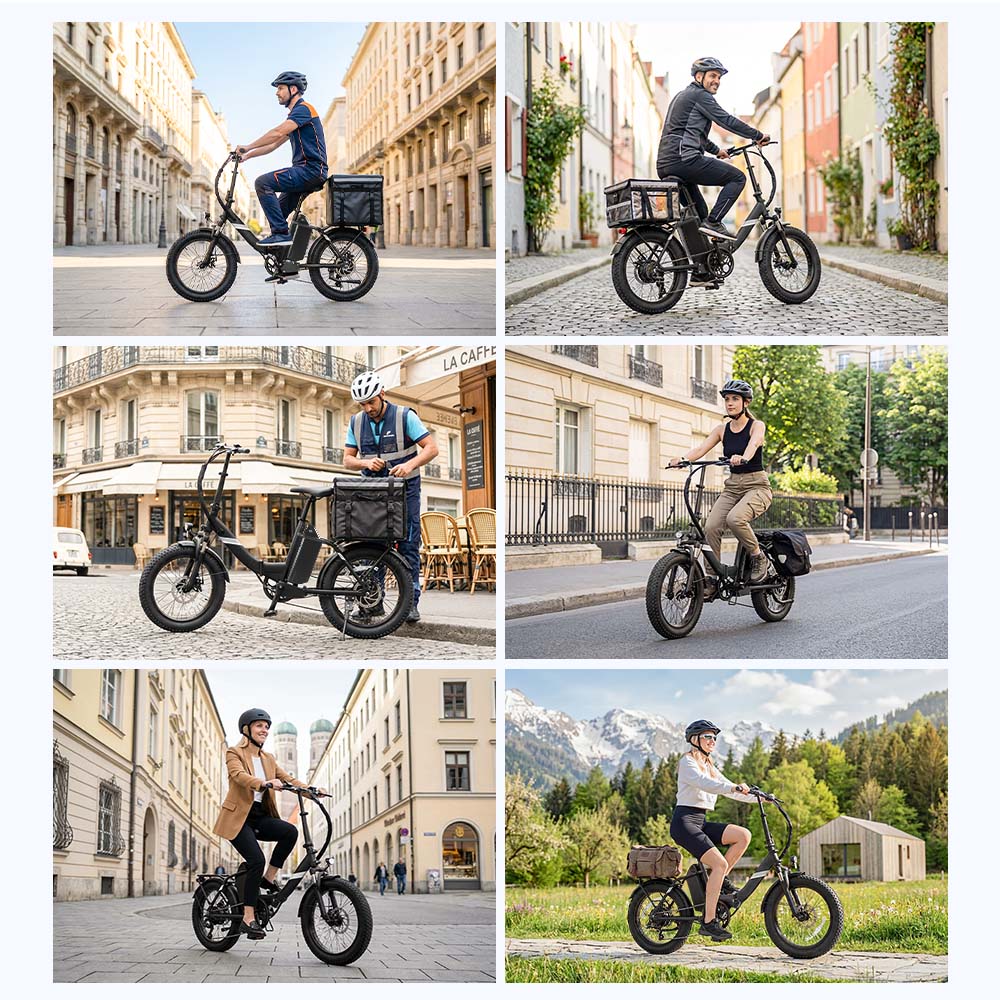 Touroll S3 Step-Thru Electric Bike 250W Motor 36V 13Ah Battery 20'×3 0' Tires 25km/h Max Speed 65km Max Range Dual Disc