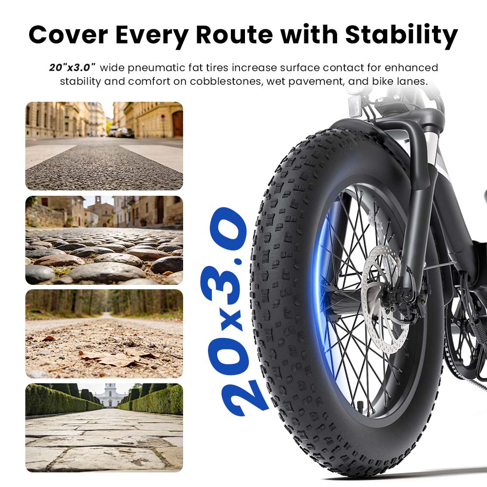 Touroll S3 Step-Thru Electric Bike 250W Motor 36V 13Ah Battery 20'×3 0' Tires 25km/h Max Speed 65km Max Range Dual Disc