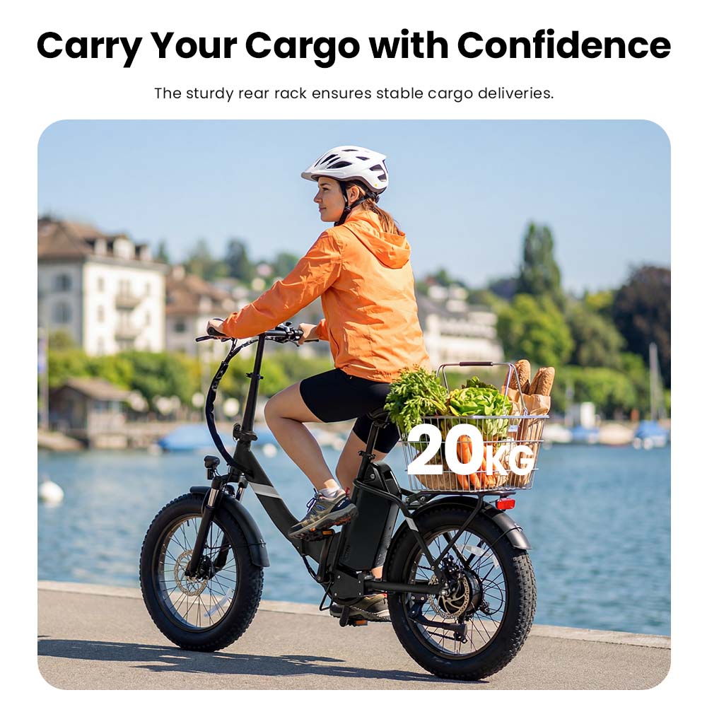 Touroll S3 Step-Thru Electric Bike 250W Motor 36V 13Ah Battery 20'×3 0' Tires 25km/h Max Speed 65km Max Range Dual Disc