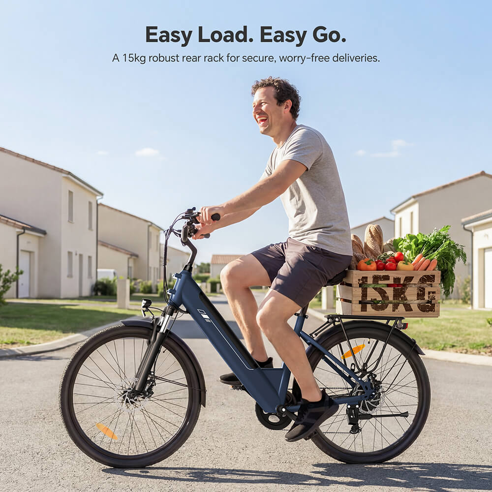 Foride Roamer 2 Step-Thru Electric Bike 250W Motor 36V 15 6Ah Battery 26'×1 75' Tires 25km/h Max Speed 100km Max Range M