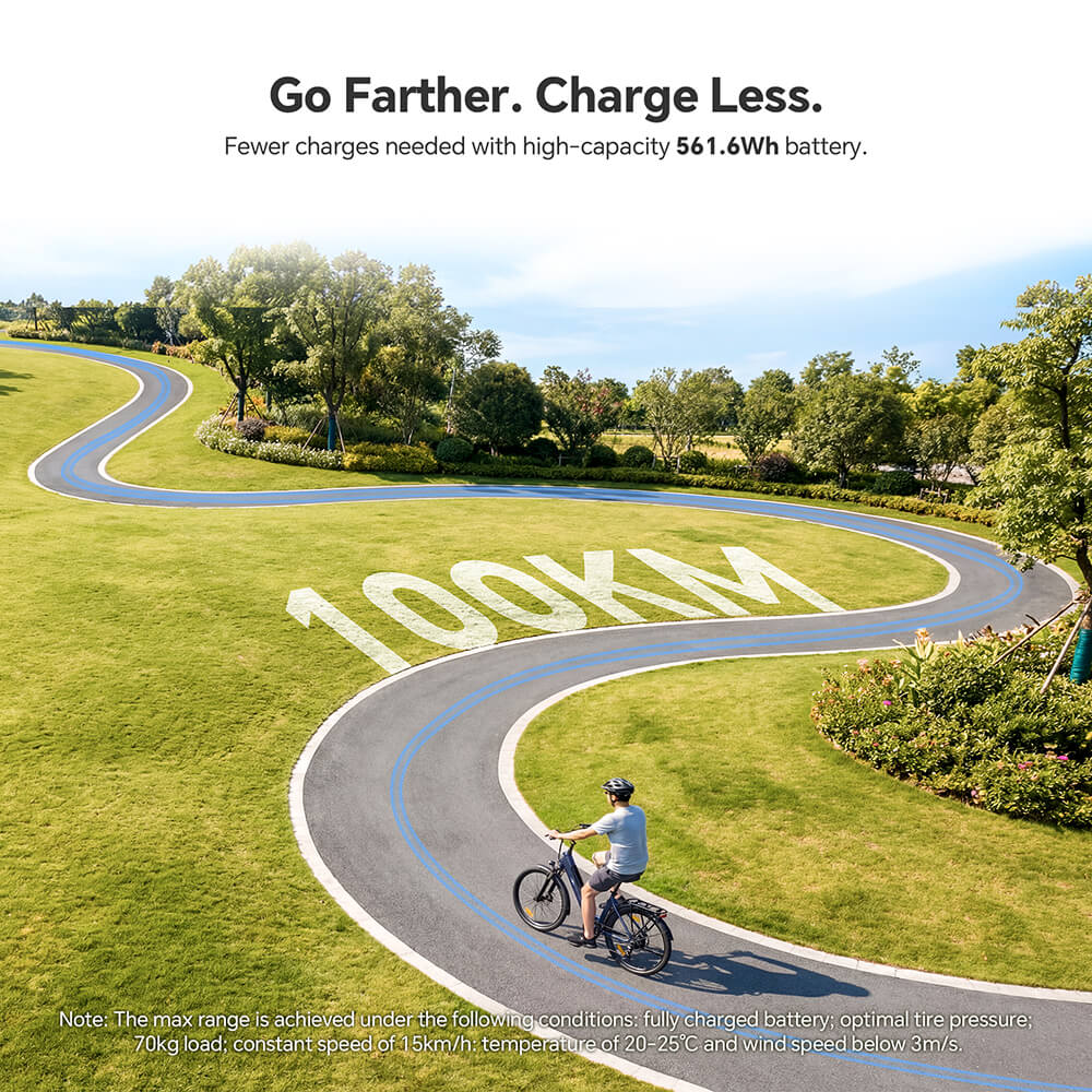 Foride Roamer 2 Step-Thru Electric Bike 250W Motor 36V 15 6Ah Battery 26'×1 75' Tires 25km/h Max Speed 100km Max Range M