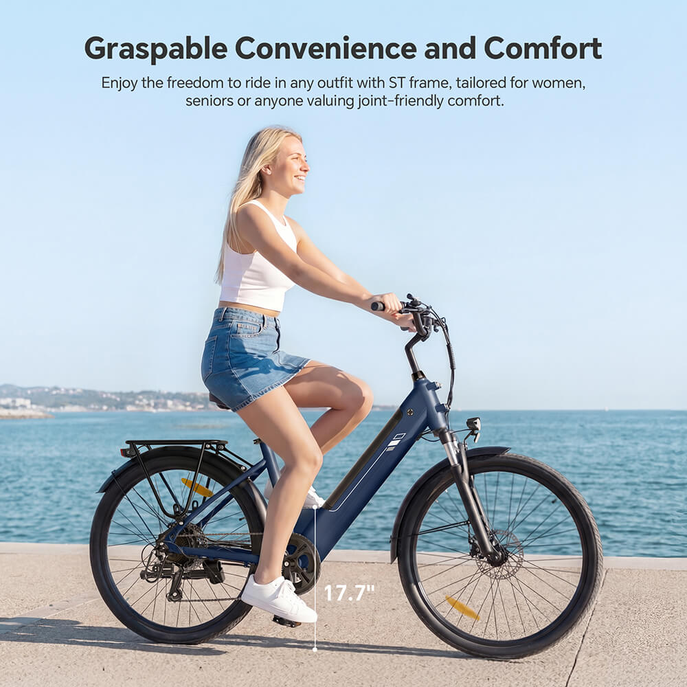 Foride Roamer 2 Step-Thru Electric Bike 250W Motor 36V 15 6Ah Battery 26'×1 75' Tires 25km/h Max Speed 100km Max Range M