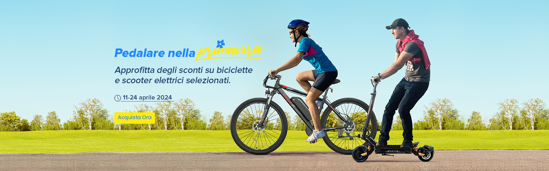 Inizia la primavera risparmiando alla nostra Vendita all'aperto per Biciclette e Monopattini!