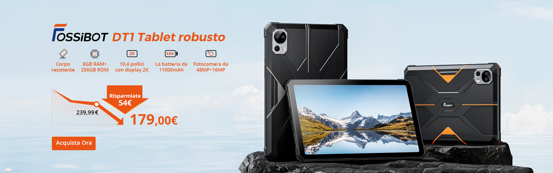 Esplora il Tablet Robusto FOSSiBOT DT1 - Risparmia 54 € | Solo 179,99 € per un Compagno Resistente all'Outdoor! – Promozione Geekmall.it